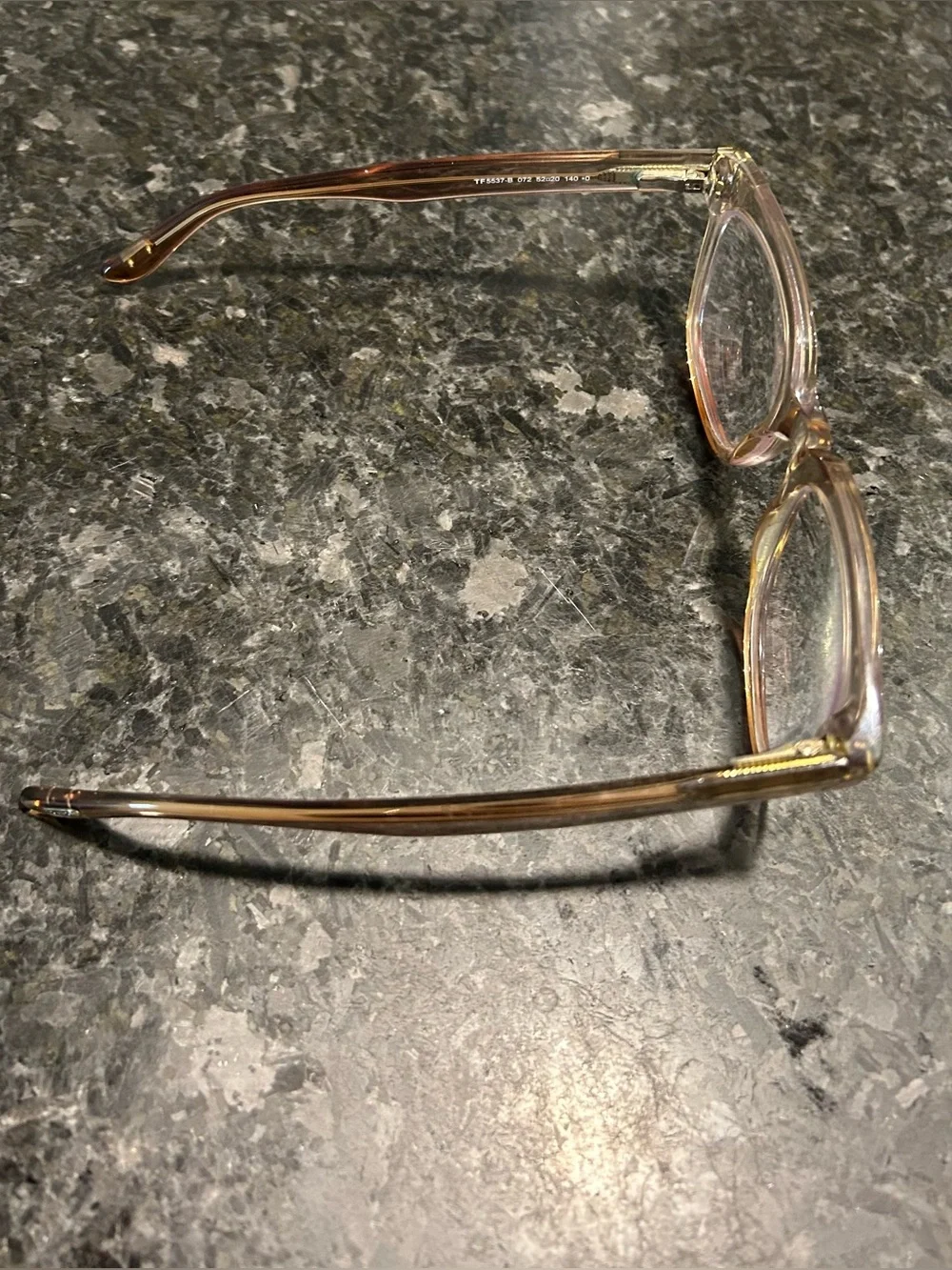 Tom Ford Transparent Amber Cat-Eye Glasses
